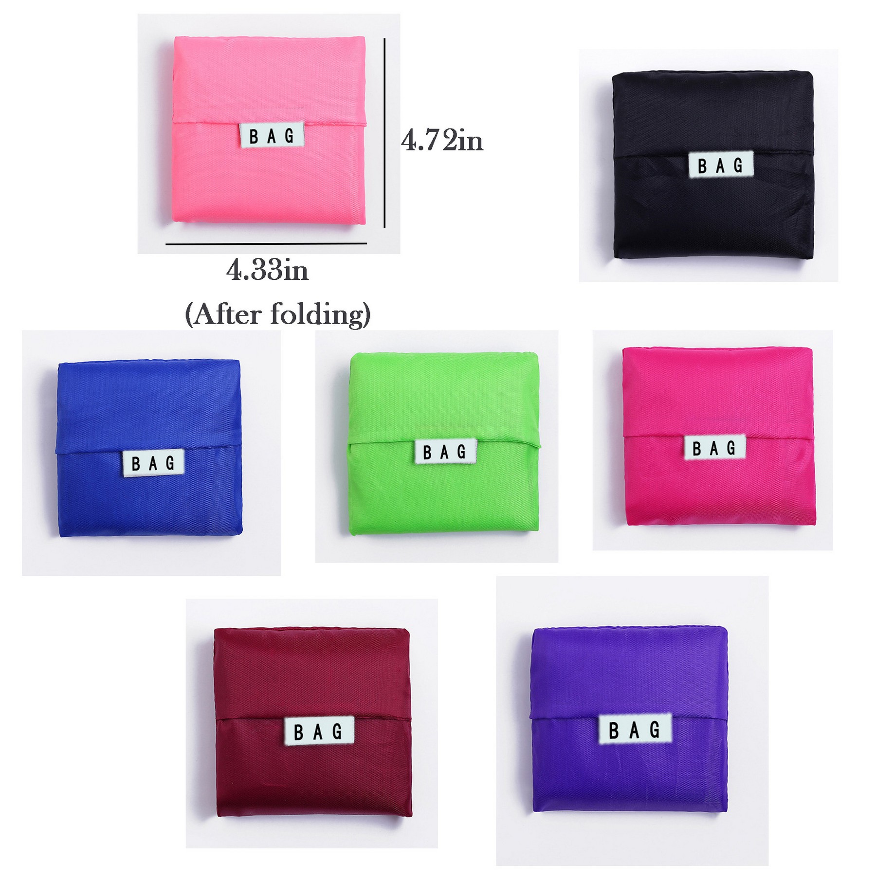 Simple and Colorful Shopping Grocery Bag with Pouch Foldable 5