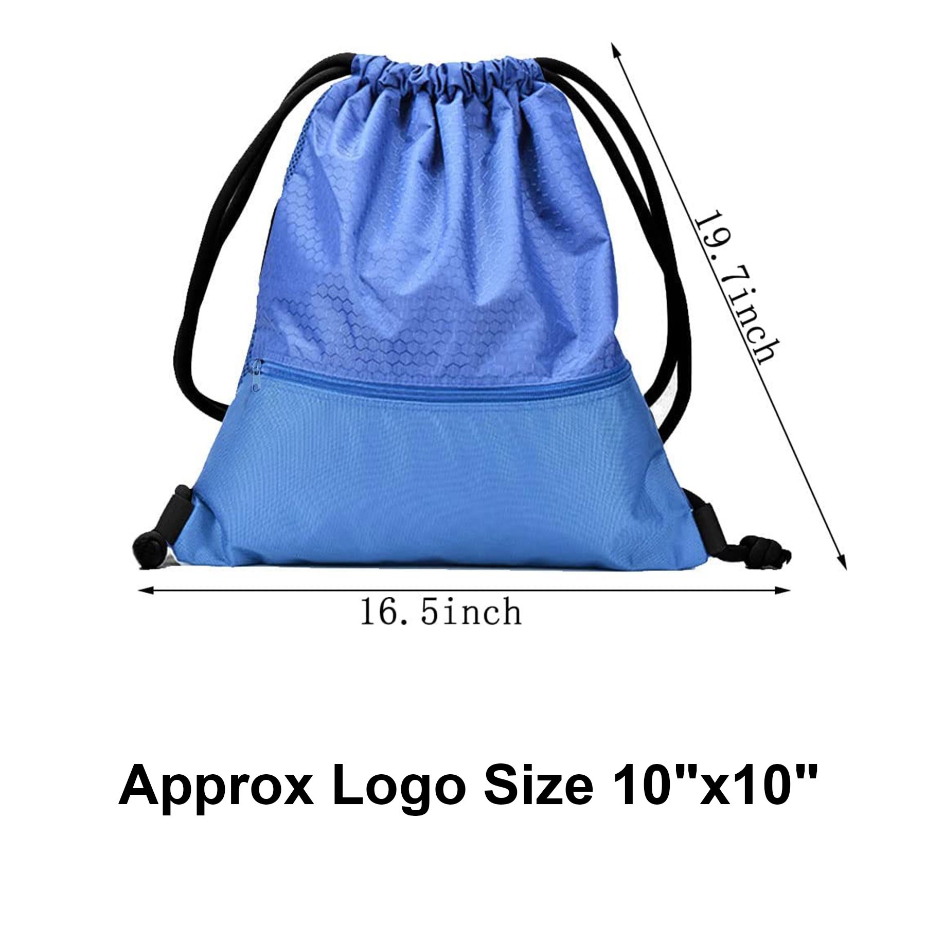 Waterproof Drawstring Backpack w/Zipper Pocket 2