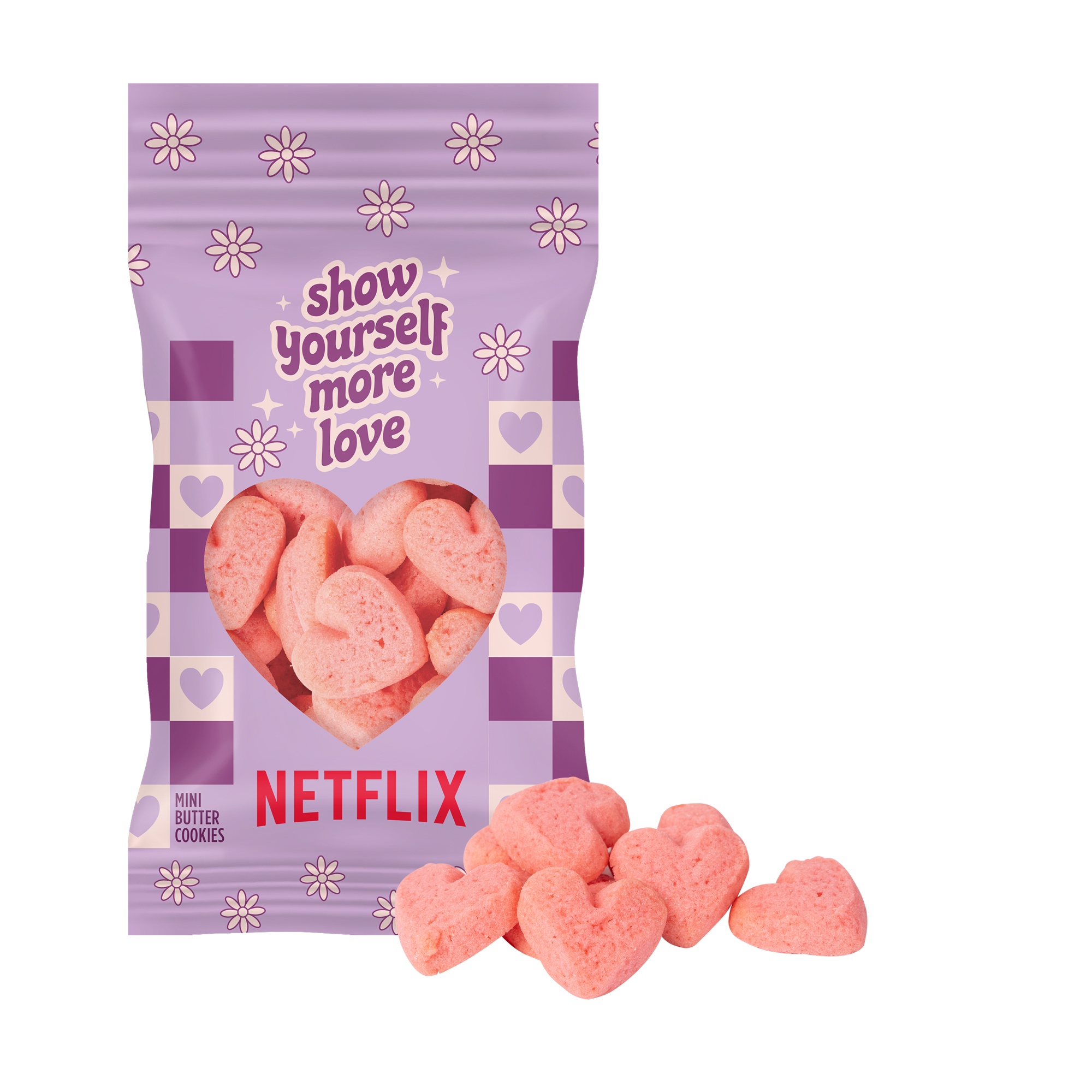 1 oz. Mini Strawberry Heart Cookies Digibag 1