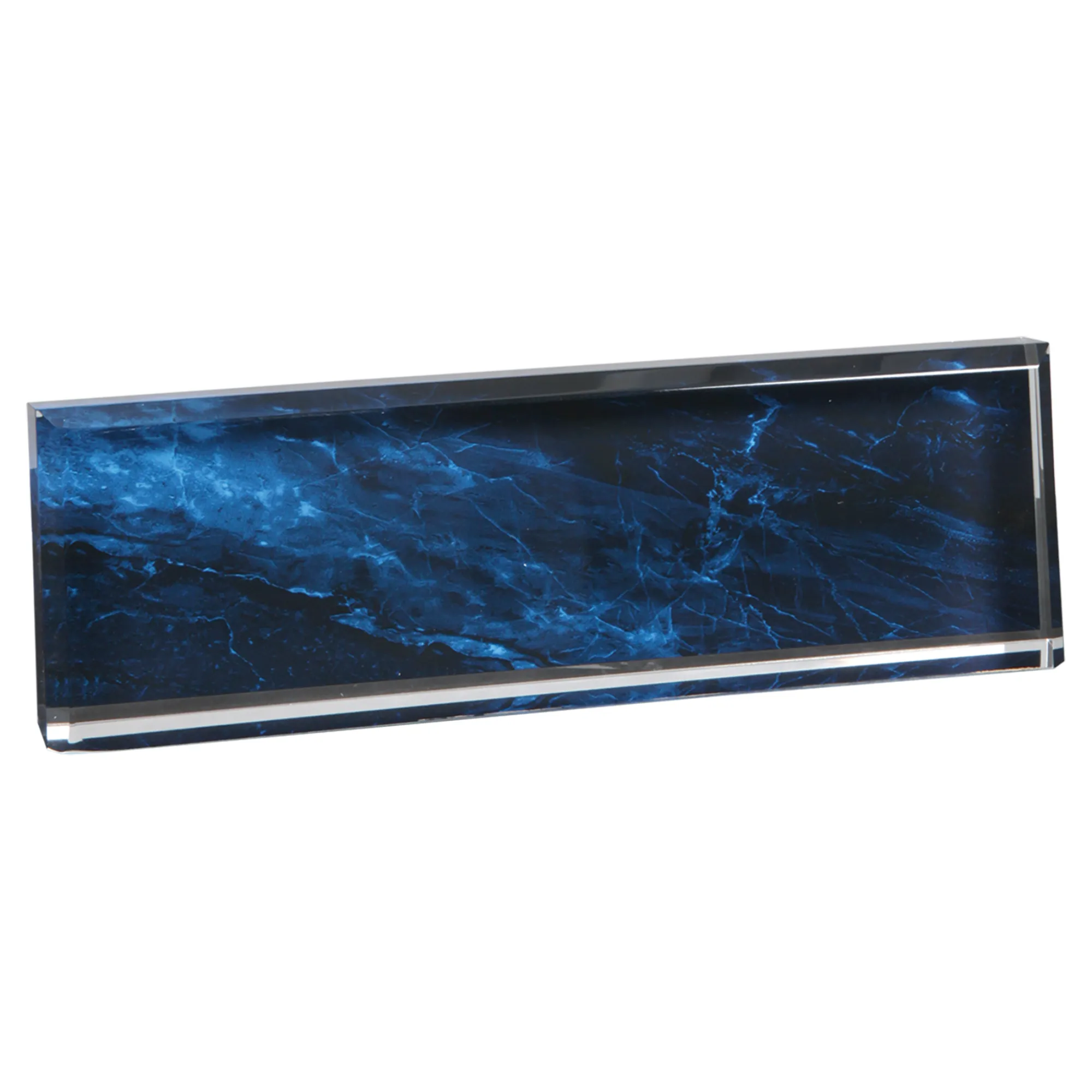 9 1/2" x 2 3/4" Blue Marble Acrylic Name Bar 5