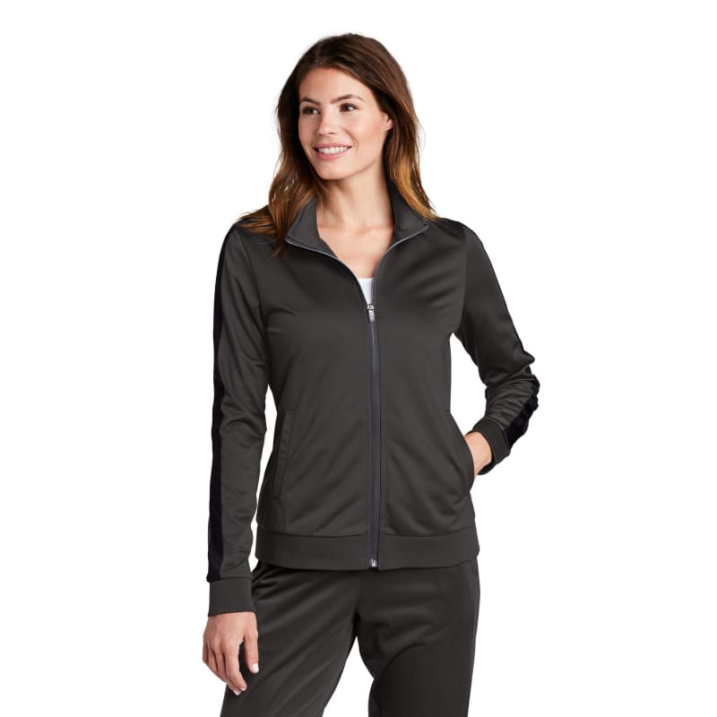 Sport-Tek Ladies Tricot Sleeve Stripe Track Jacket. 30