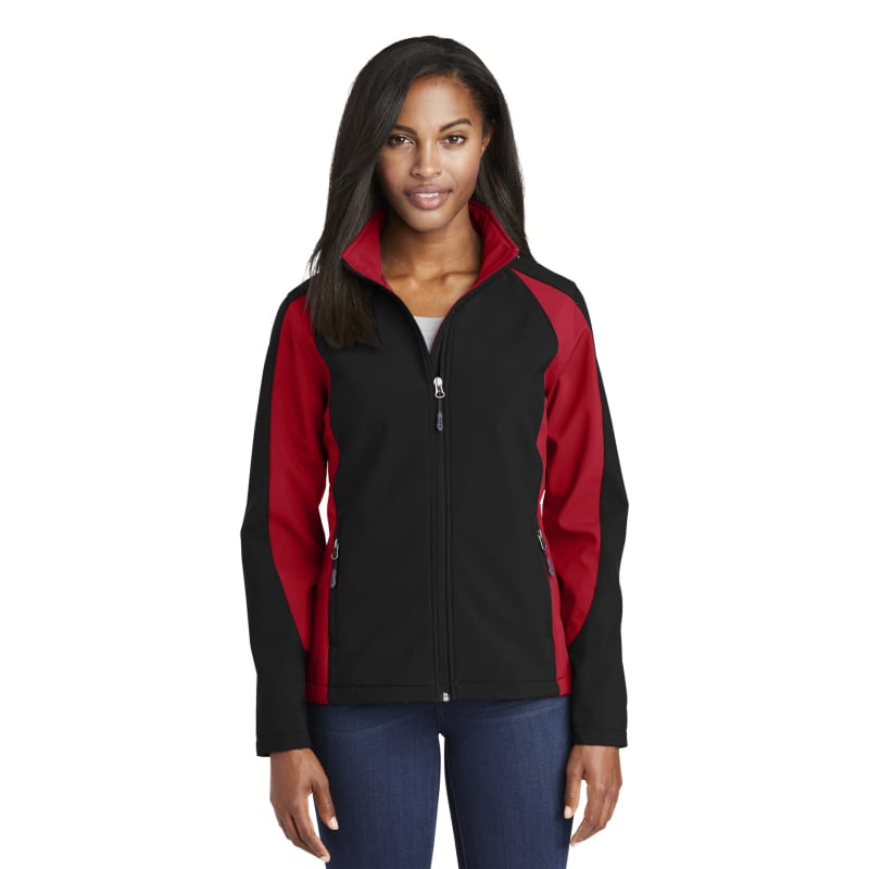 Sport-Tek Women's Colorblock Soft Shell Jacket. 5