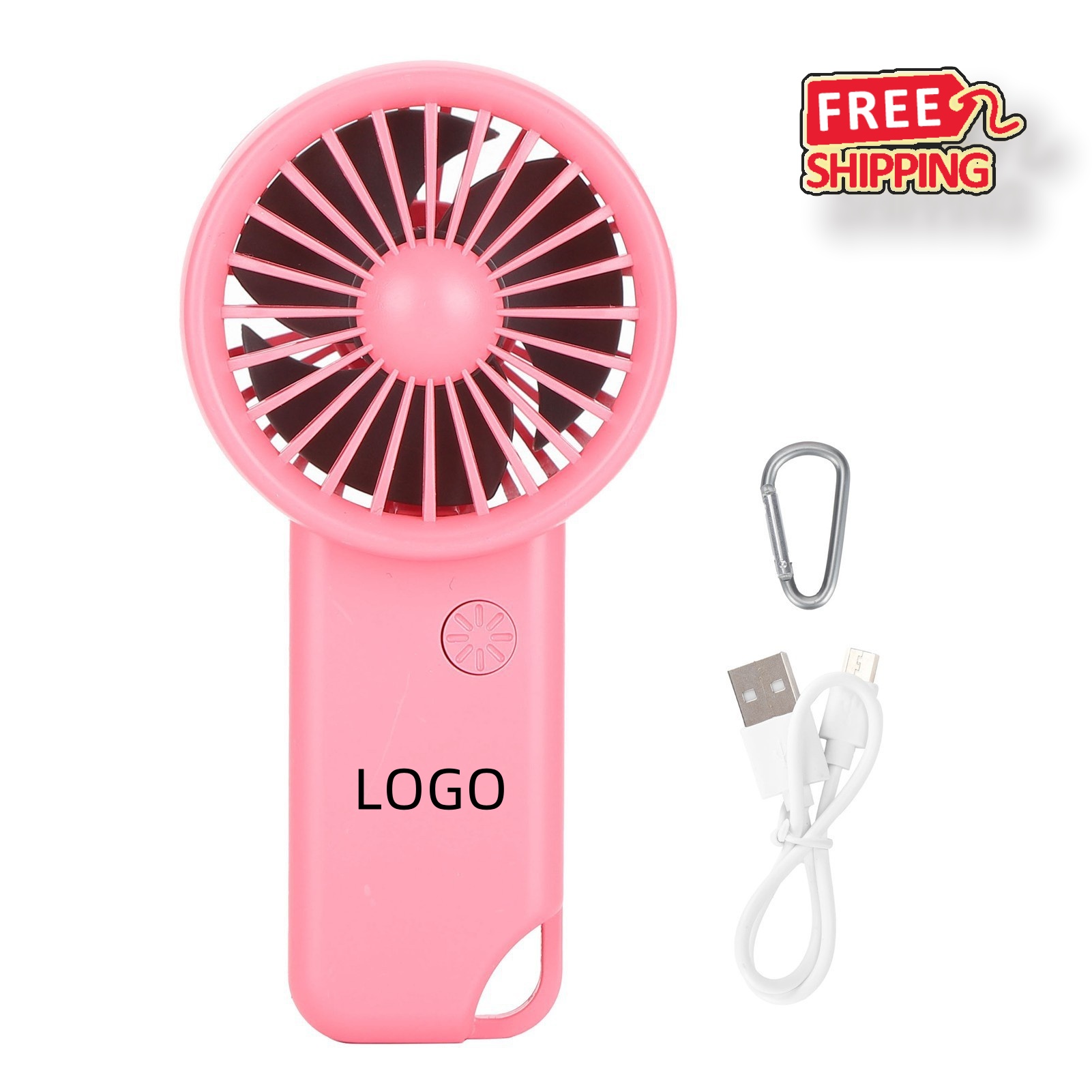 Rechargeable Mini USB Fan with Carabiner 2