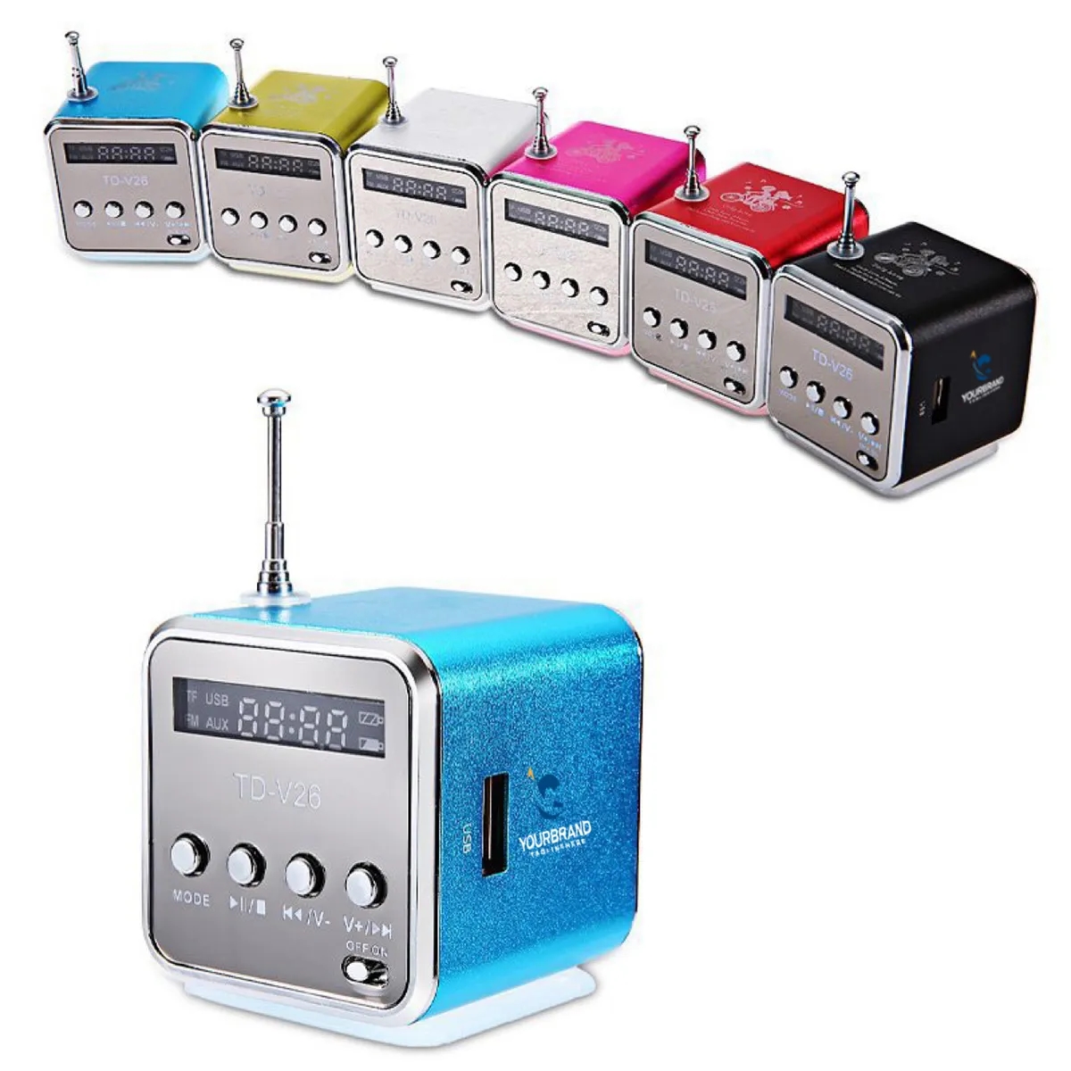 Mini Digital Music Radio Audio Stereo Player Speaker 2