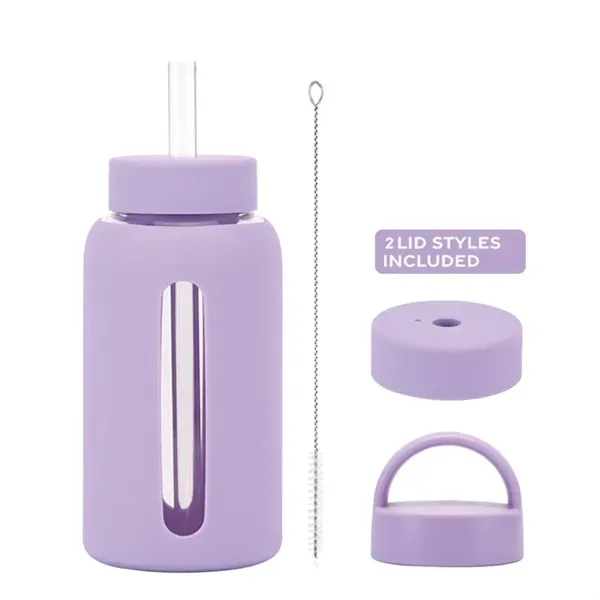Silicone Sleeve Glass Cup with 20 oz Eco-Friendly Reusable 11