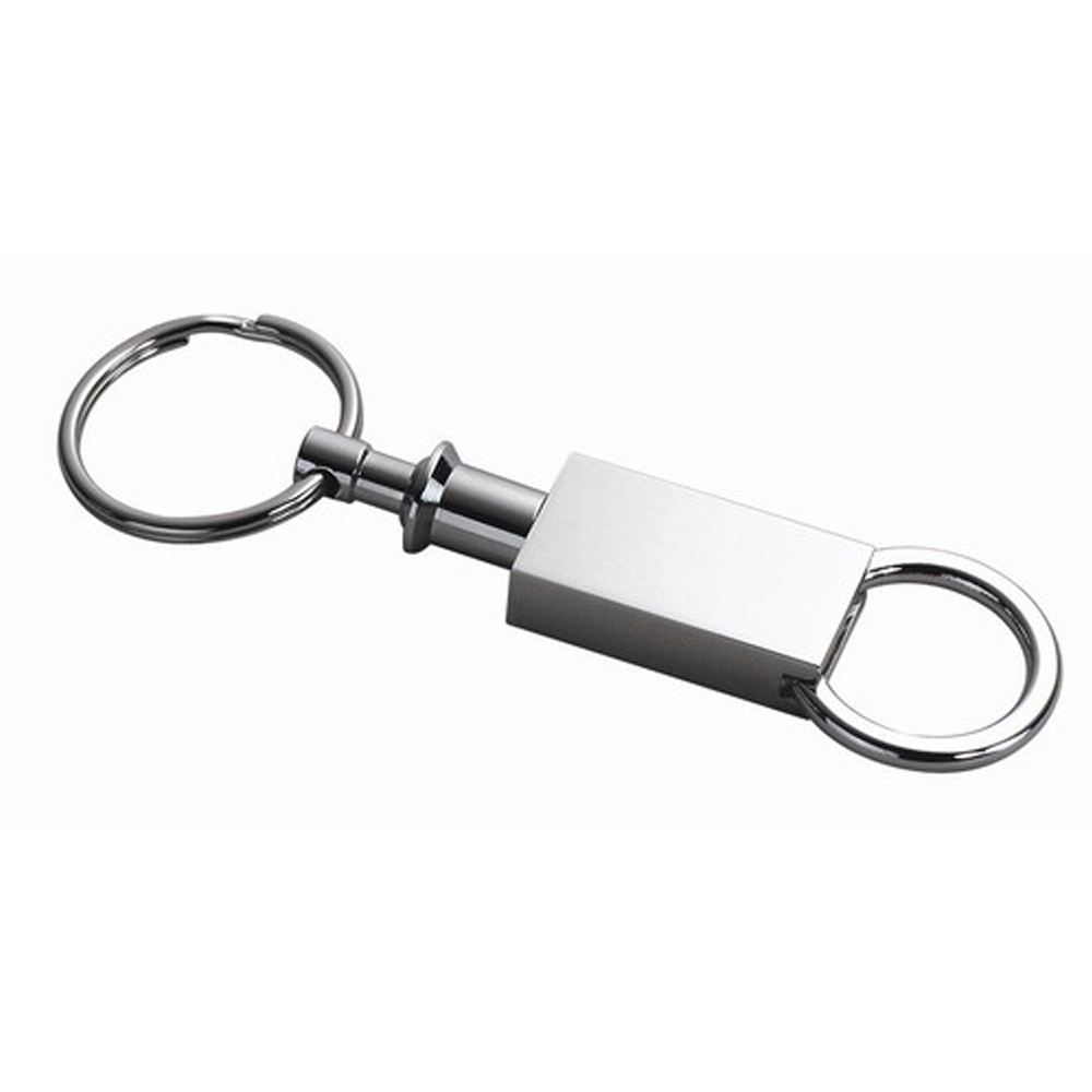 CHROME PLATED KEYRING W/ 2 RINGS & QUICK RELEASE 2