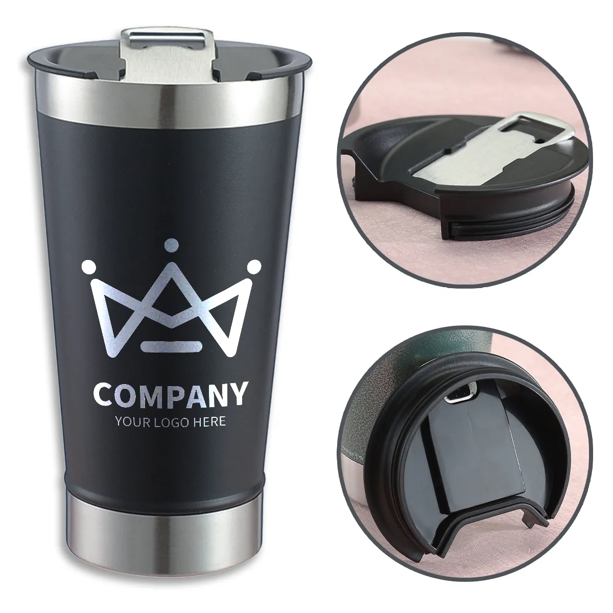 Stainless Steel Insulated Beer Ice Cup with Bottle Opener 1