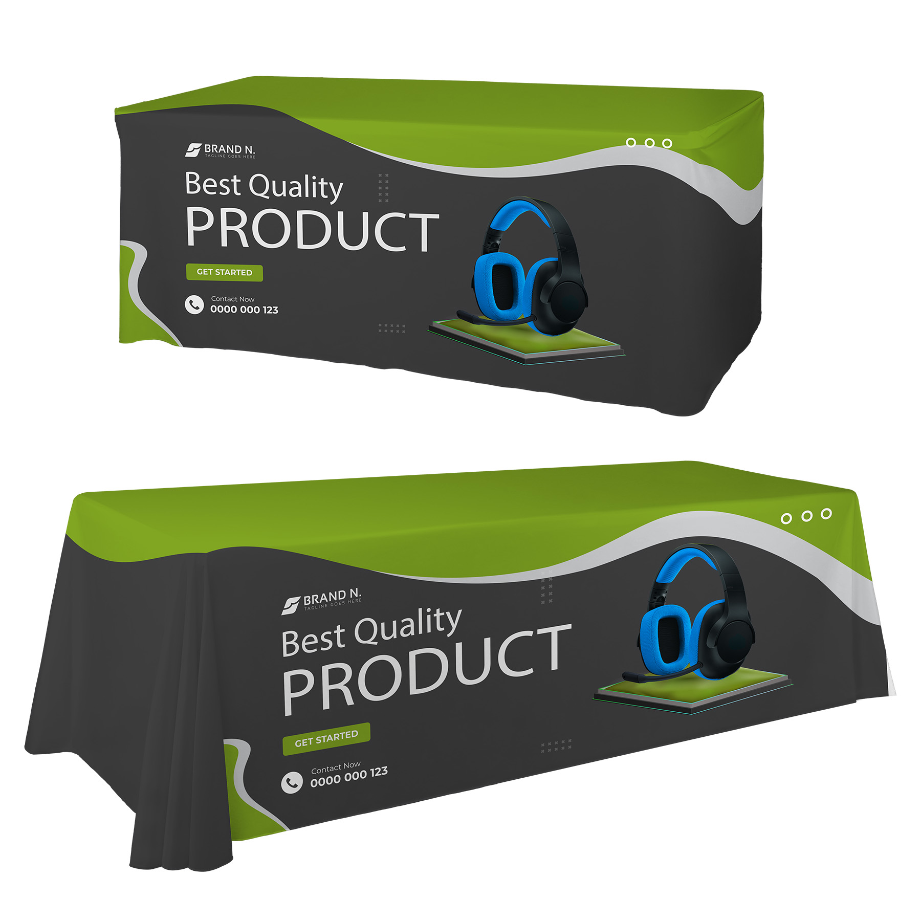 6'/8' Convertible Premium Table Throw (Full Color Dye Sublimation) 9