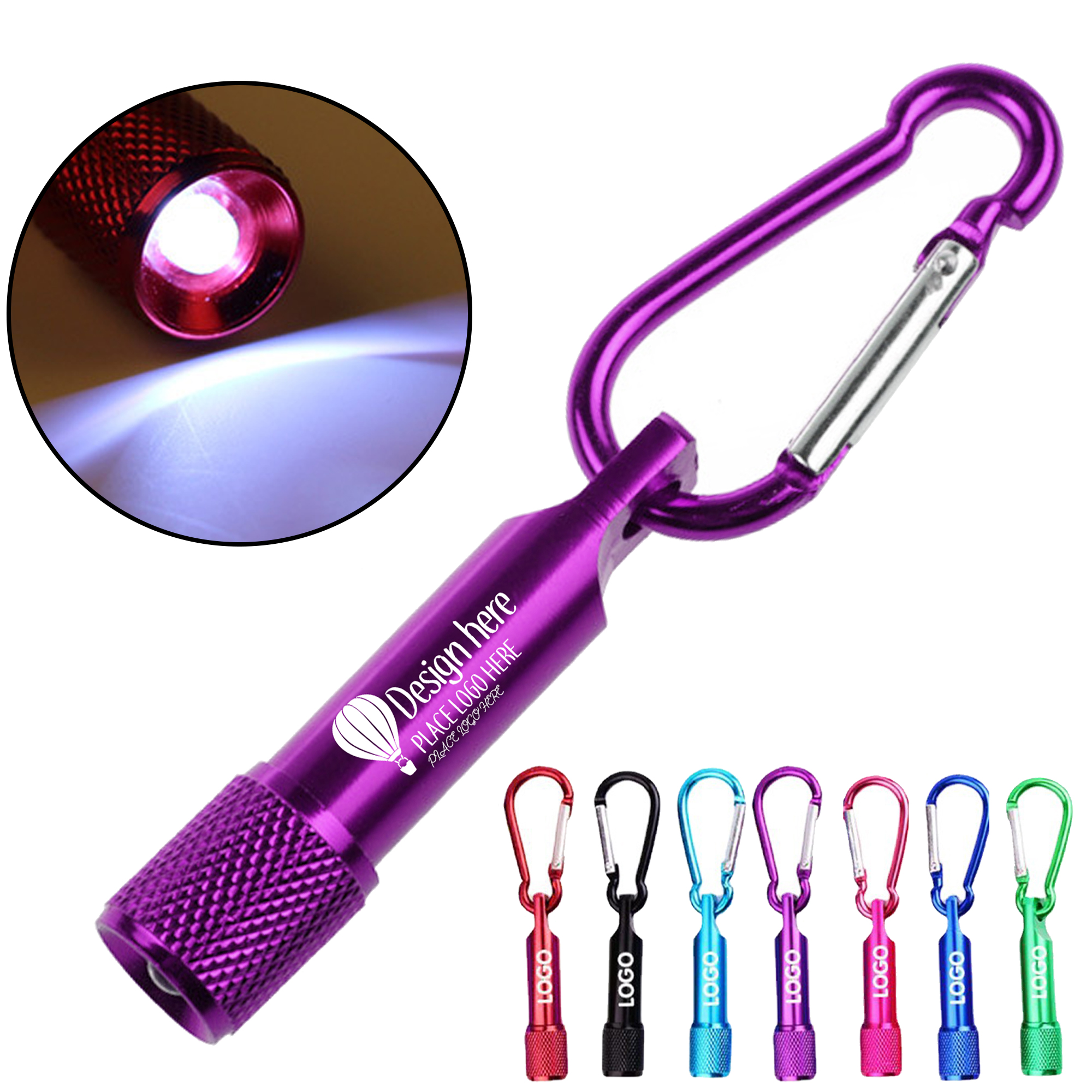Mini LED Flashlight Keychain with Carabiner 3