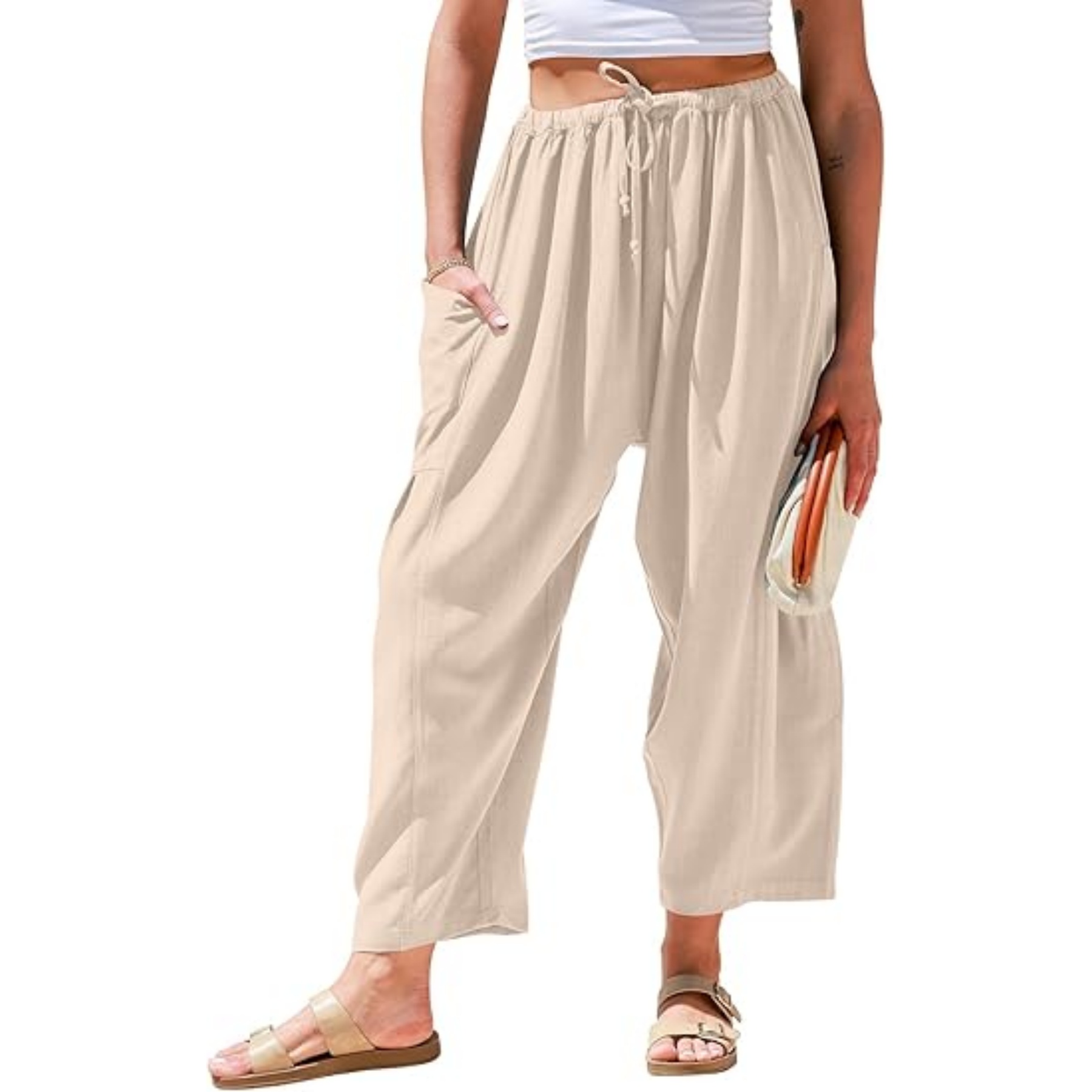 Women Linen Wide Leg Pants 6