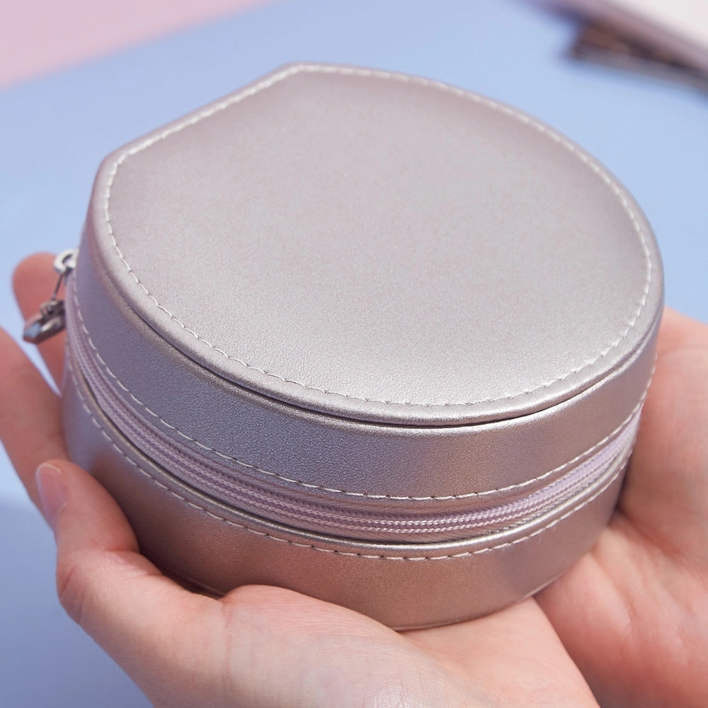 Custom PU Portable Travel Jewelry Organizer Box with Mirror 25