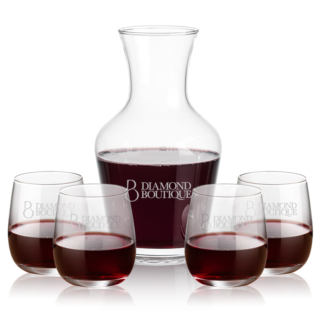 Summit Carafe & Crestview Stemless Wine Set 7