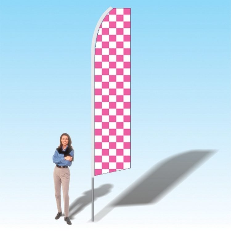 15FT Pink White Checkerd Advertising Banner Flag 2