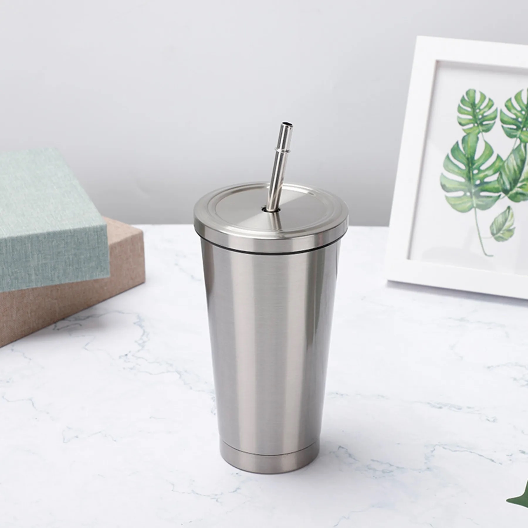 17 oz Custom Stainless Steel Tumbler with Lid & Straw 2