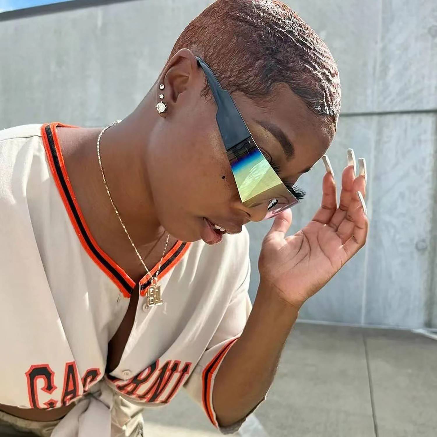 Women Vintage Rimless Sunglasses 6