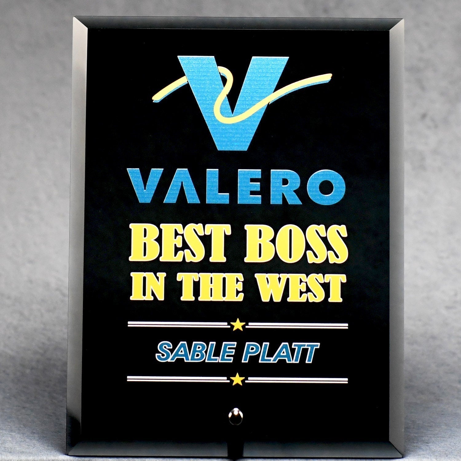 Economy Black Glass Standing Plaque 2