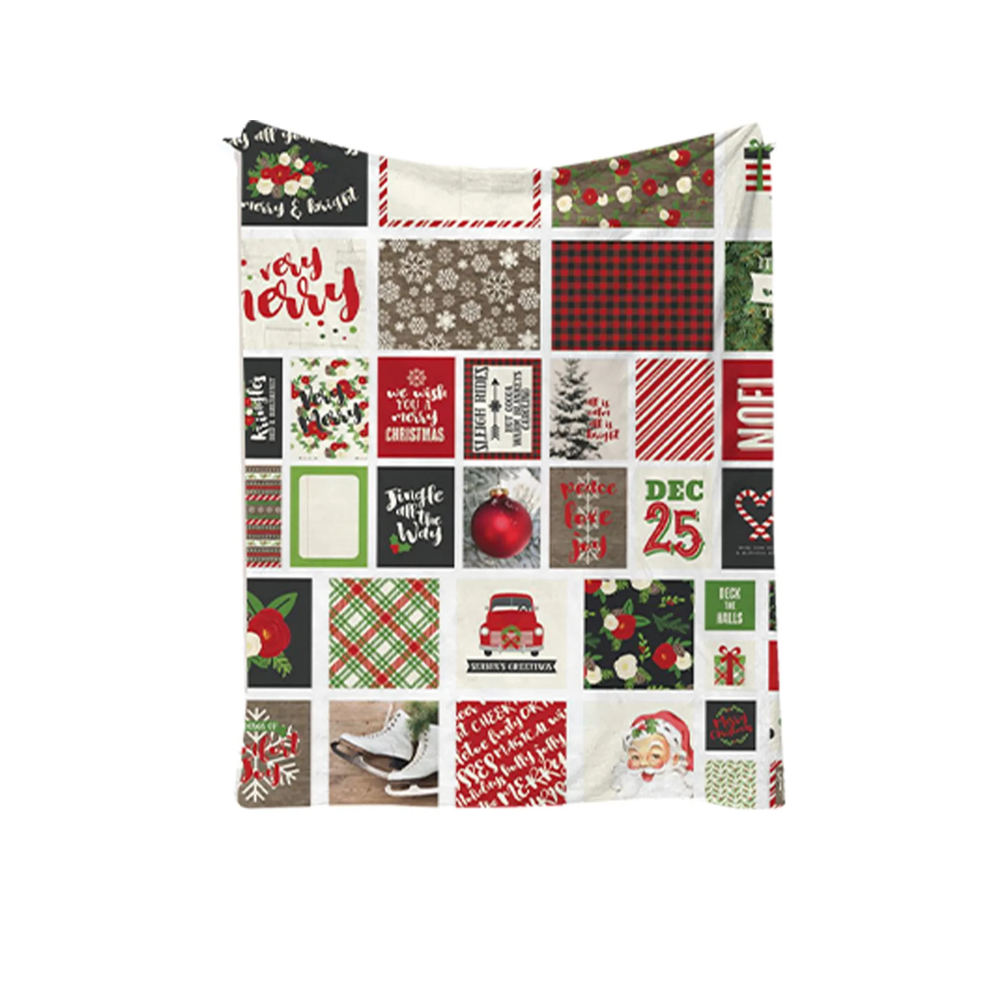 Customizable Pattern Christmas Cartoon Flannel Blanket (78.7 7