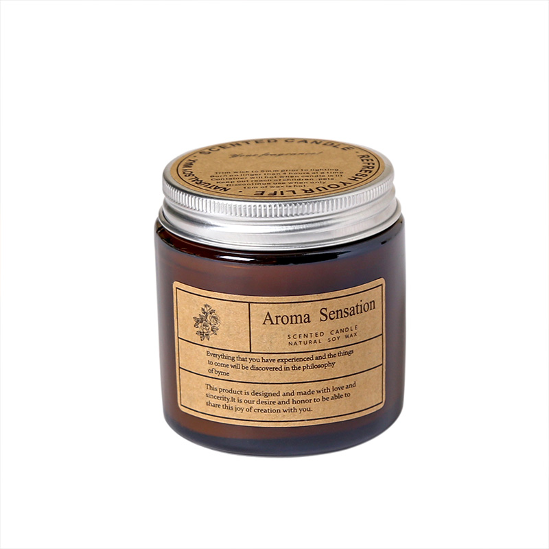 Brown scented candle, promotional household item with logo imprint 3