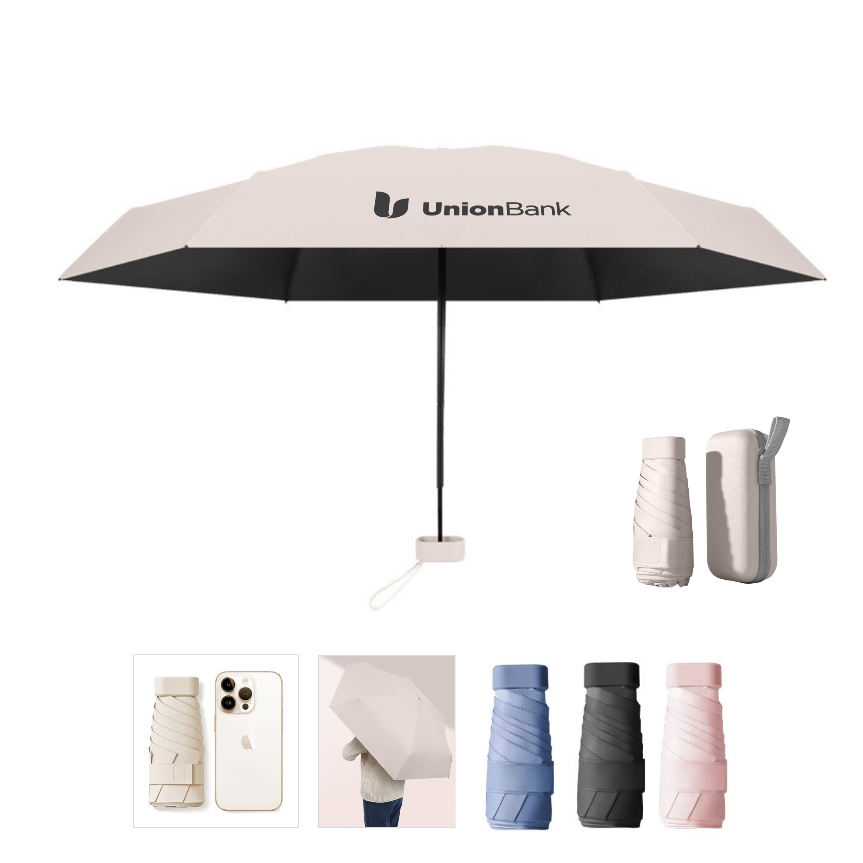 Mini Folding Travel Umbrella with Case - Ocean 1