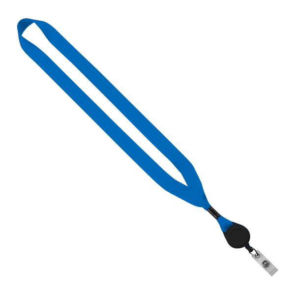 3/4" Polyester Lanyard with Metal Crimp & Retractable Badge Reel 330