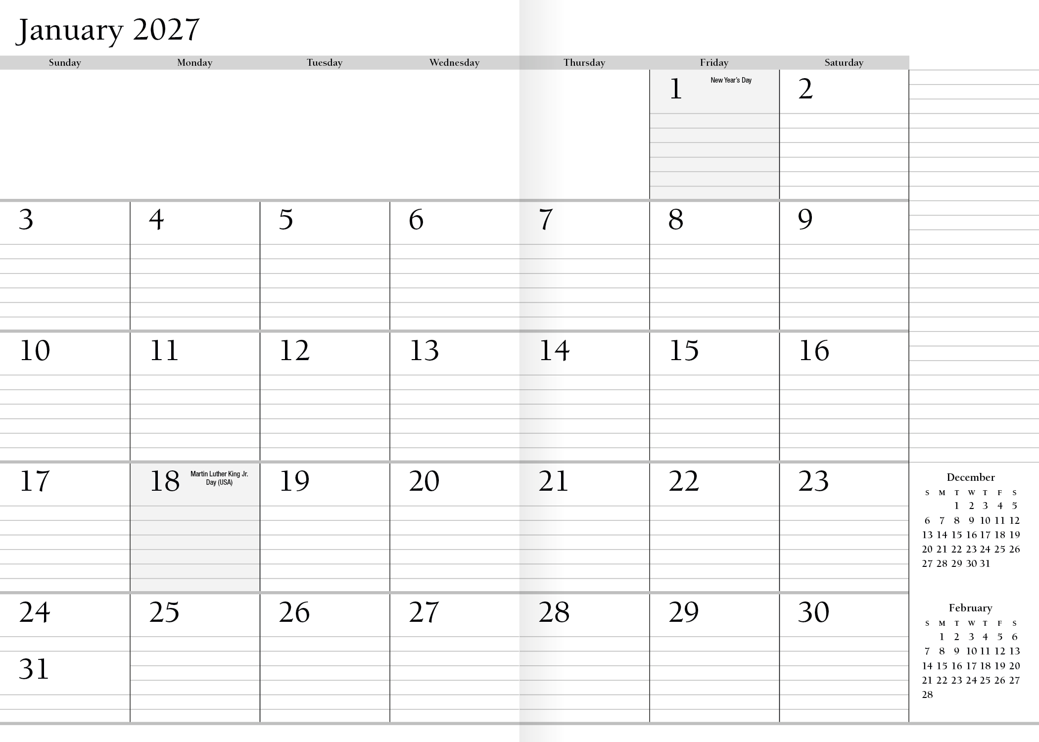 HotLine® Products Leatherette Planner 25