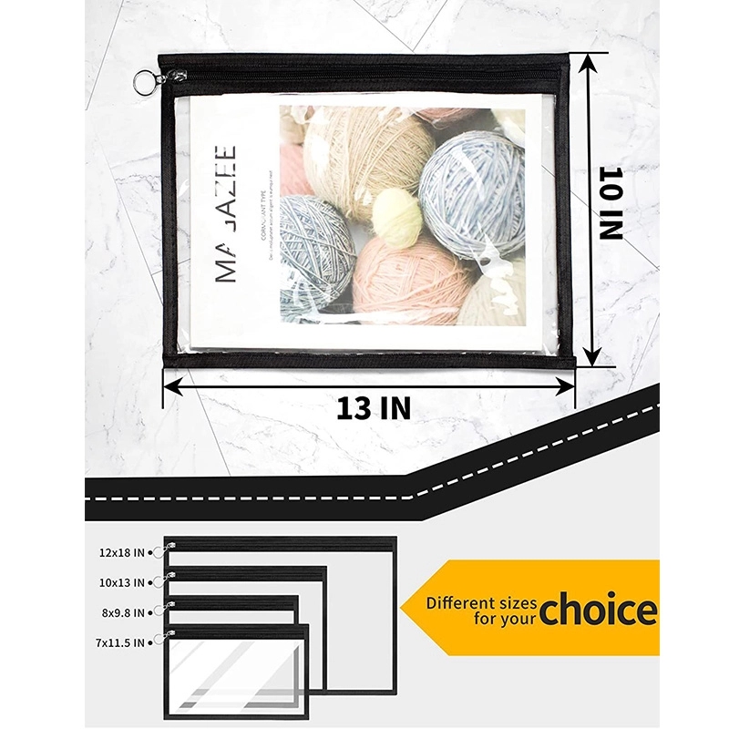 6 Pieces Clear Zipper Pouches Pvc Waterproof Pouch 1