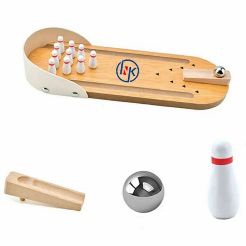Wooden Bowling Set Desk Tabletop Games
