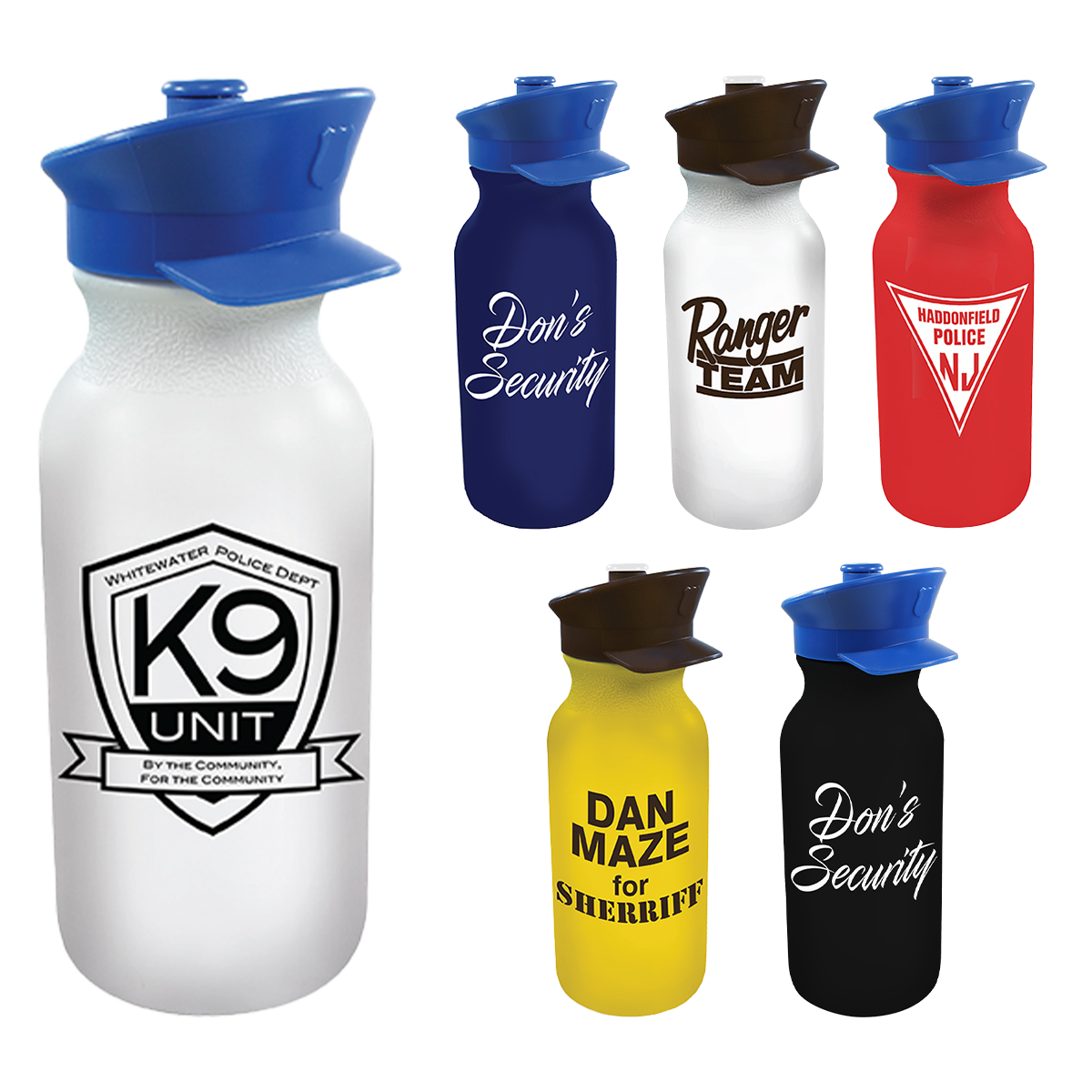 20 oz. Value Cycle Bottle with Police Hat Push 'n Pull Cap 17