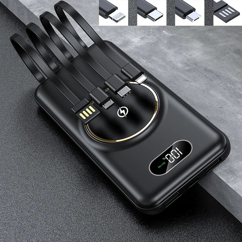 10000mAh Wireless Charger Built-in Charging Cable 4