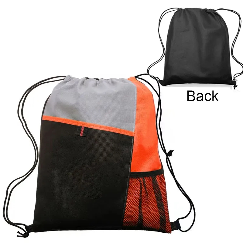 Mesh Pocket Drawstring Backpacks 2
