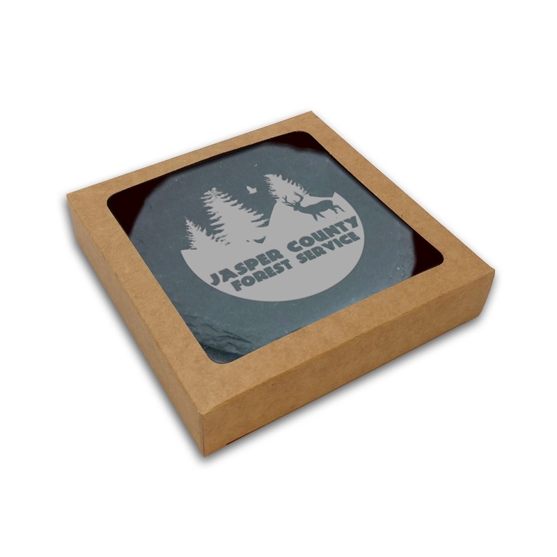 Etched Set of 2 Slate Coasters 4