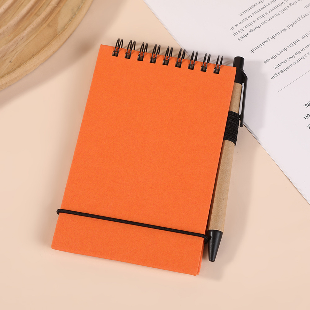 Solid Color Environmentally Friendly Note Pad With Pen 10