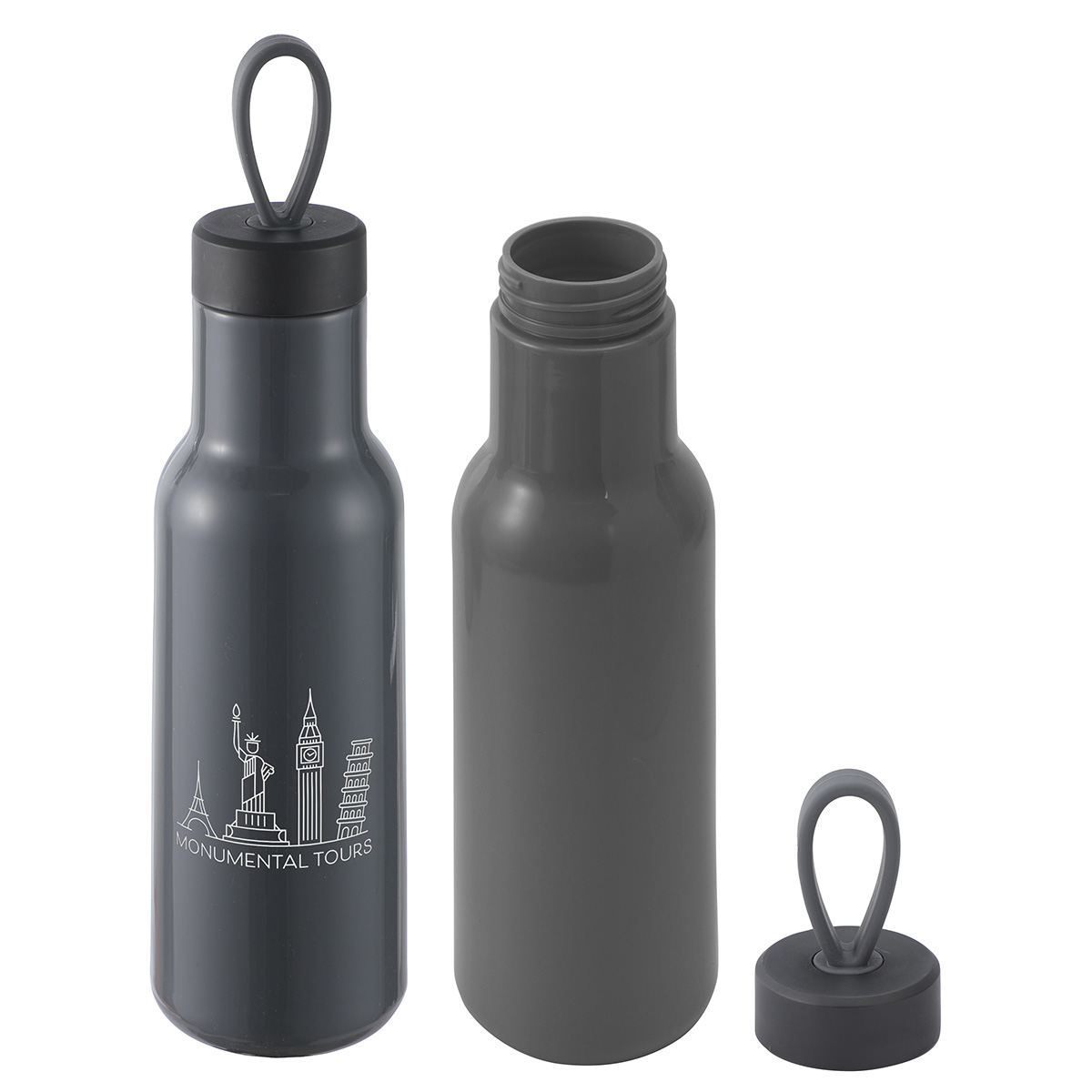 Cameo 23 oz PLA Sports Bottle with Silicone Loop Handle, custom plastic water bottle with logo imprint 3