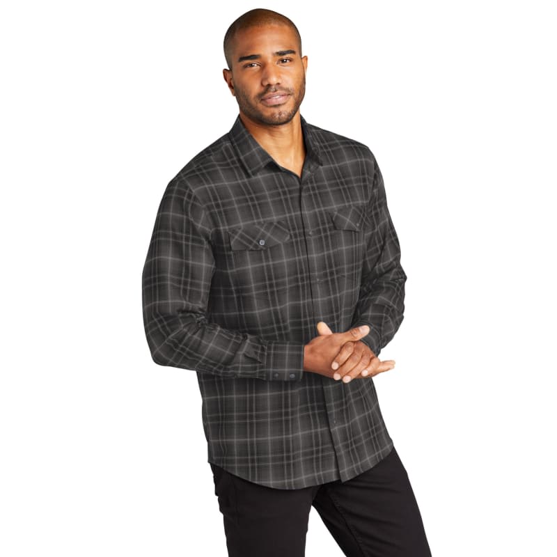 Port Authority Long Sleeve Ombre Plaid Shirt 4