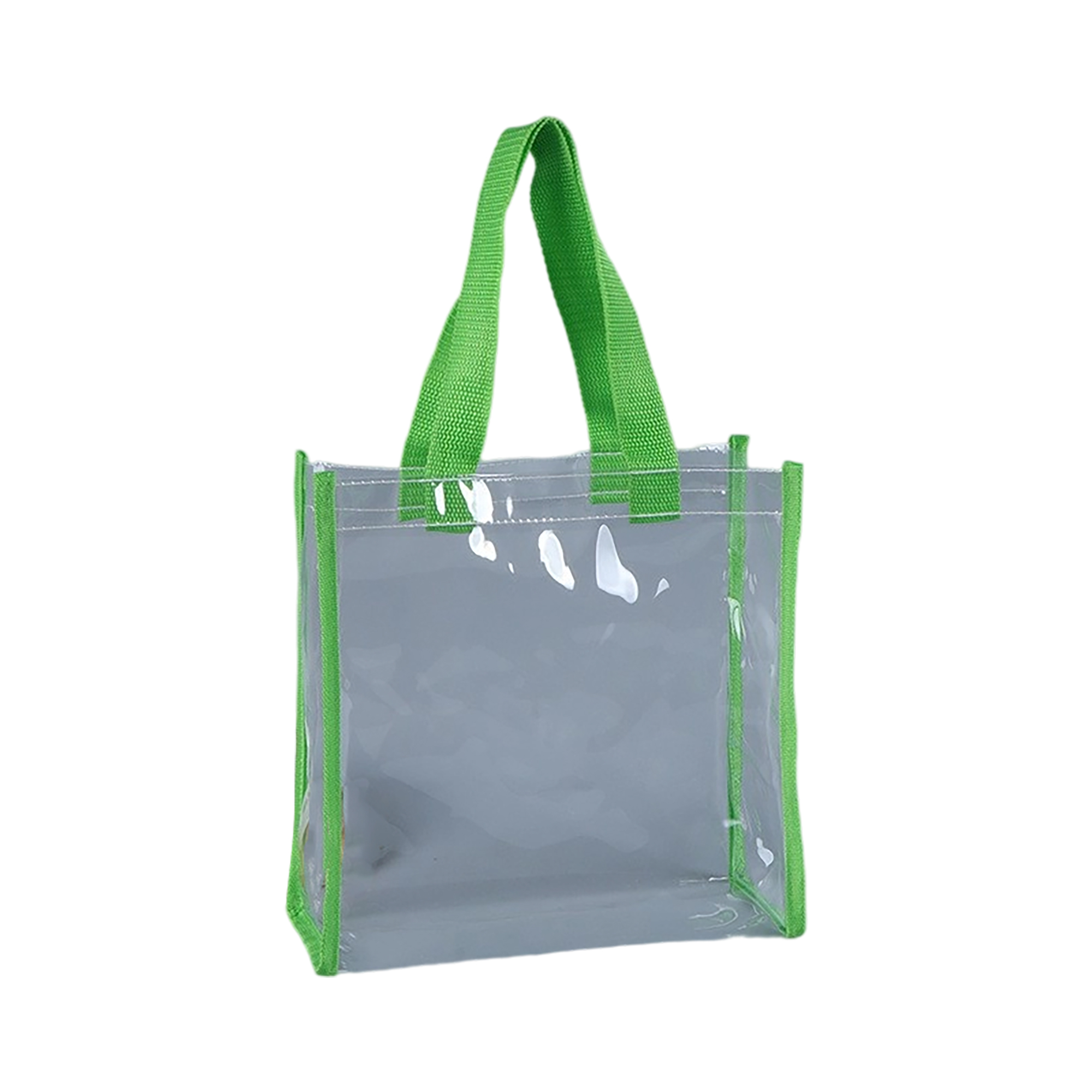 Vinyl Clear Tote Bag With Colored Shoulder Straps 5