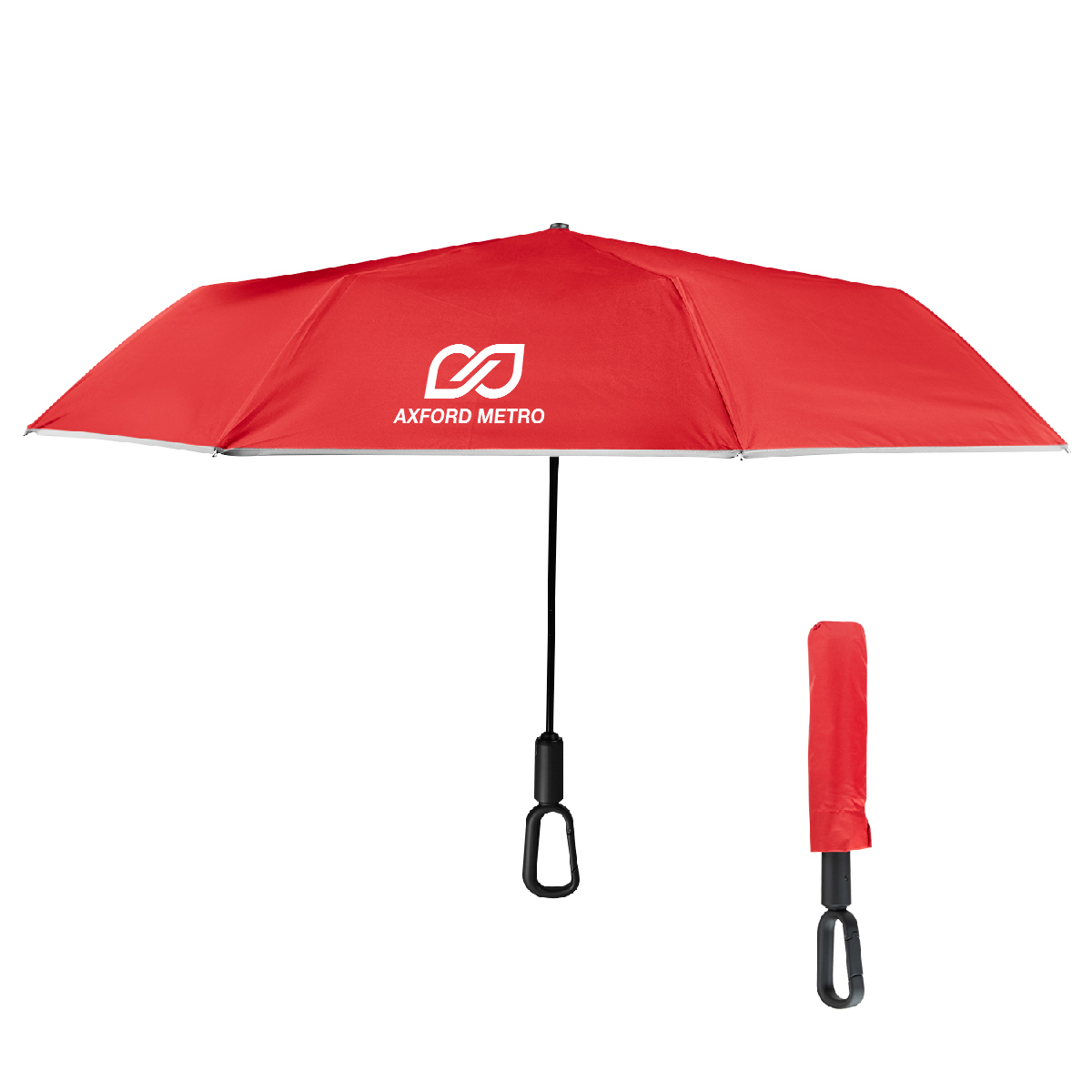 46" Arc Reflective Umbrella With Carabiner Handle 1