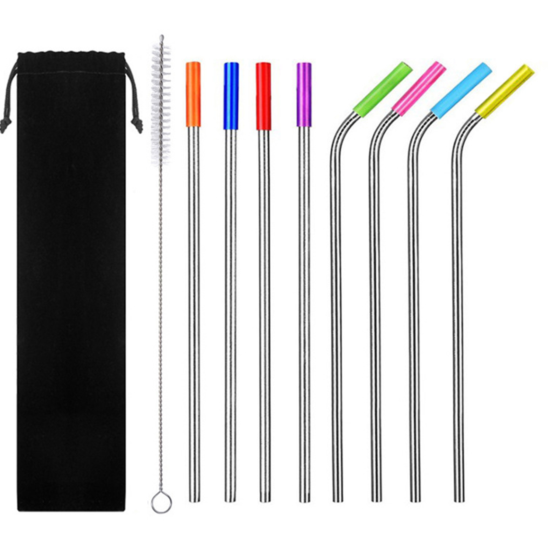 Stainless Steel Straws Kit Set 2