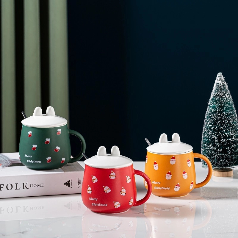 Christmas Bunny Ear Shaped Coffee Ceramic Mug 5