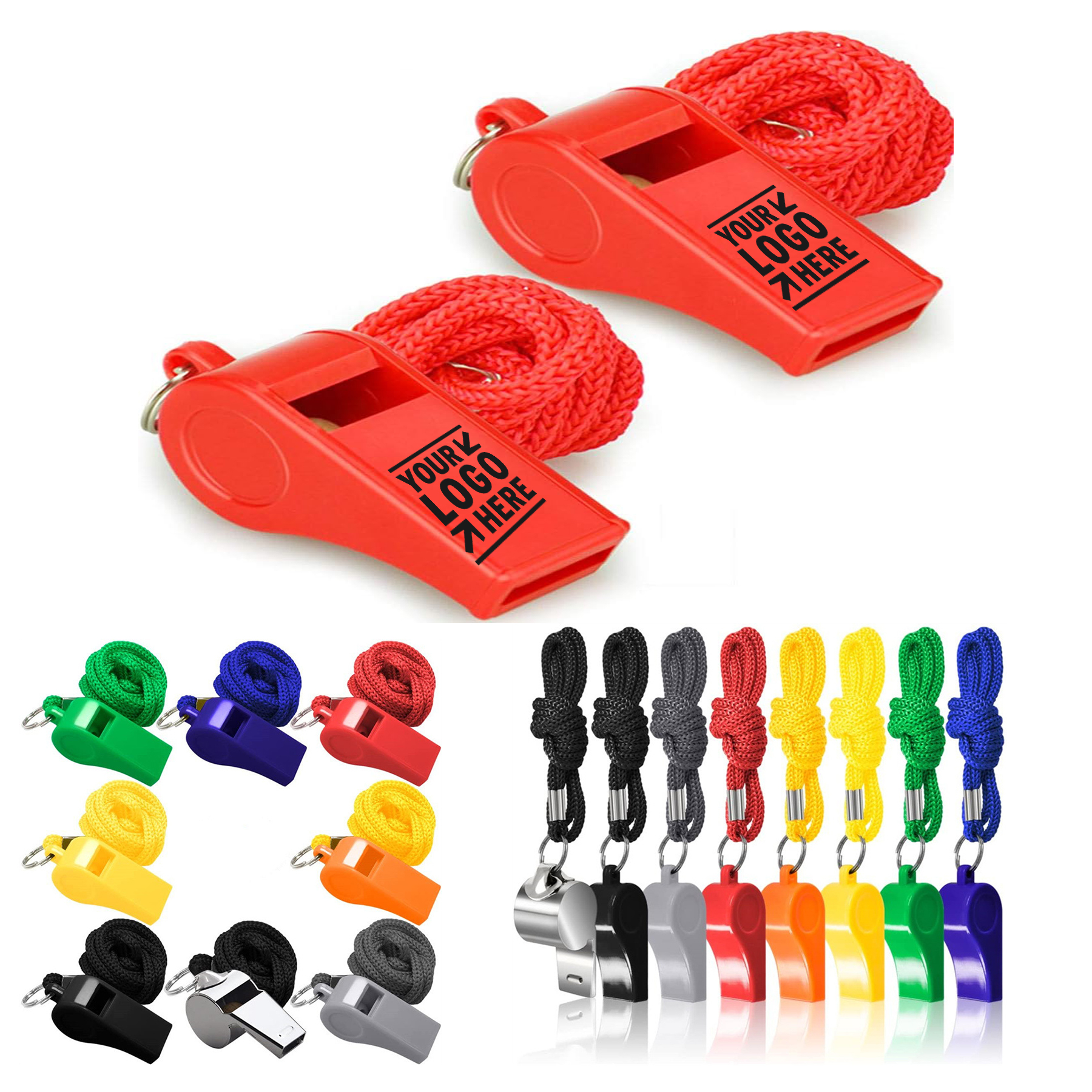 Loud Crisp Sound Plastic Self-Defense Emergency Whistle With Lanyard