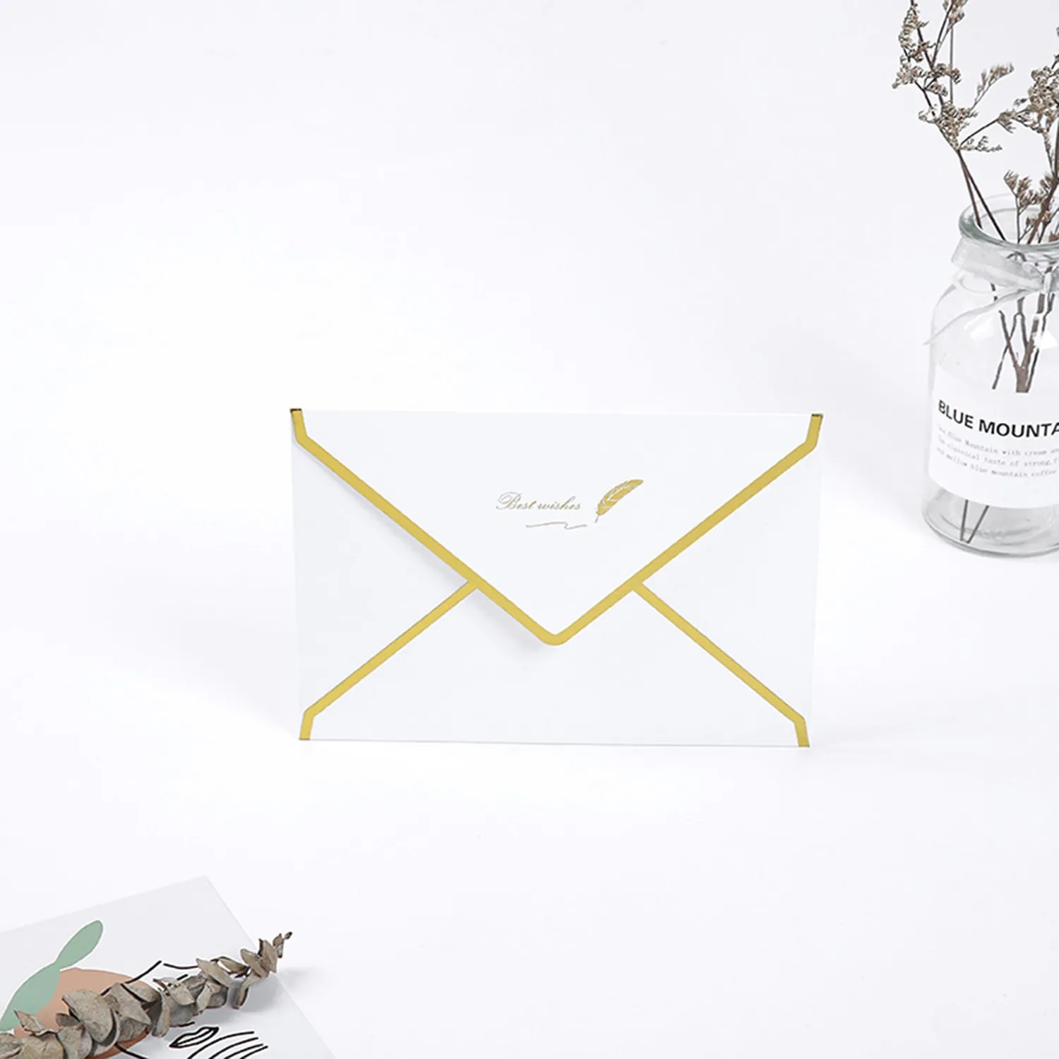 Pearlescent Paper Gold Edge Invitation Letter 2