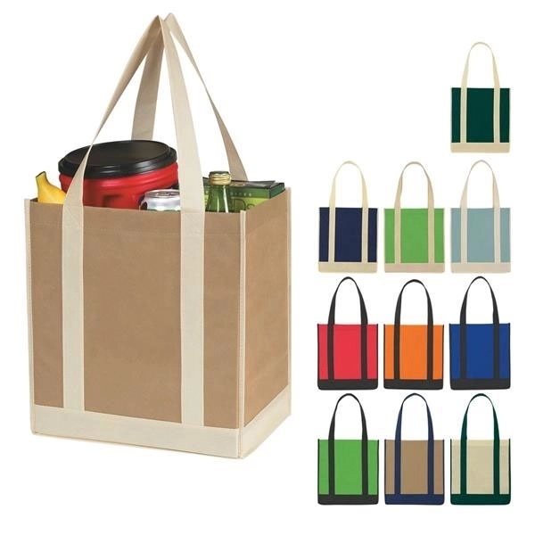 Non-Woven Two-Tone Shopper Tote Bag 1