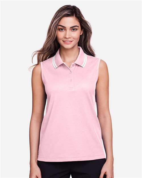 Women's CrownLux Performance® Plaited Tipped Sleeveless Polo - DG20SW 14