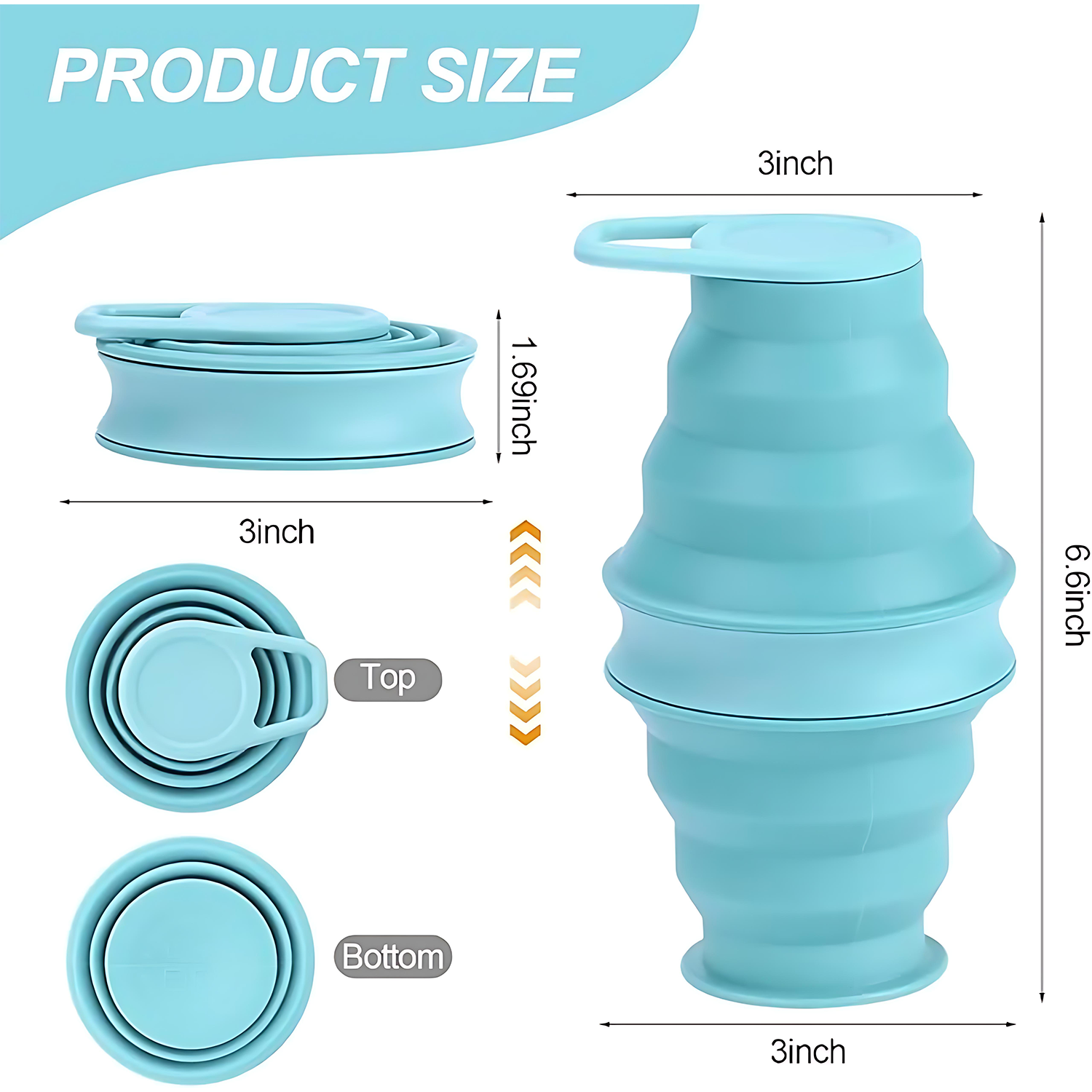 18oz Portable Travel Folding Mouthwash Cup With Lid 6