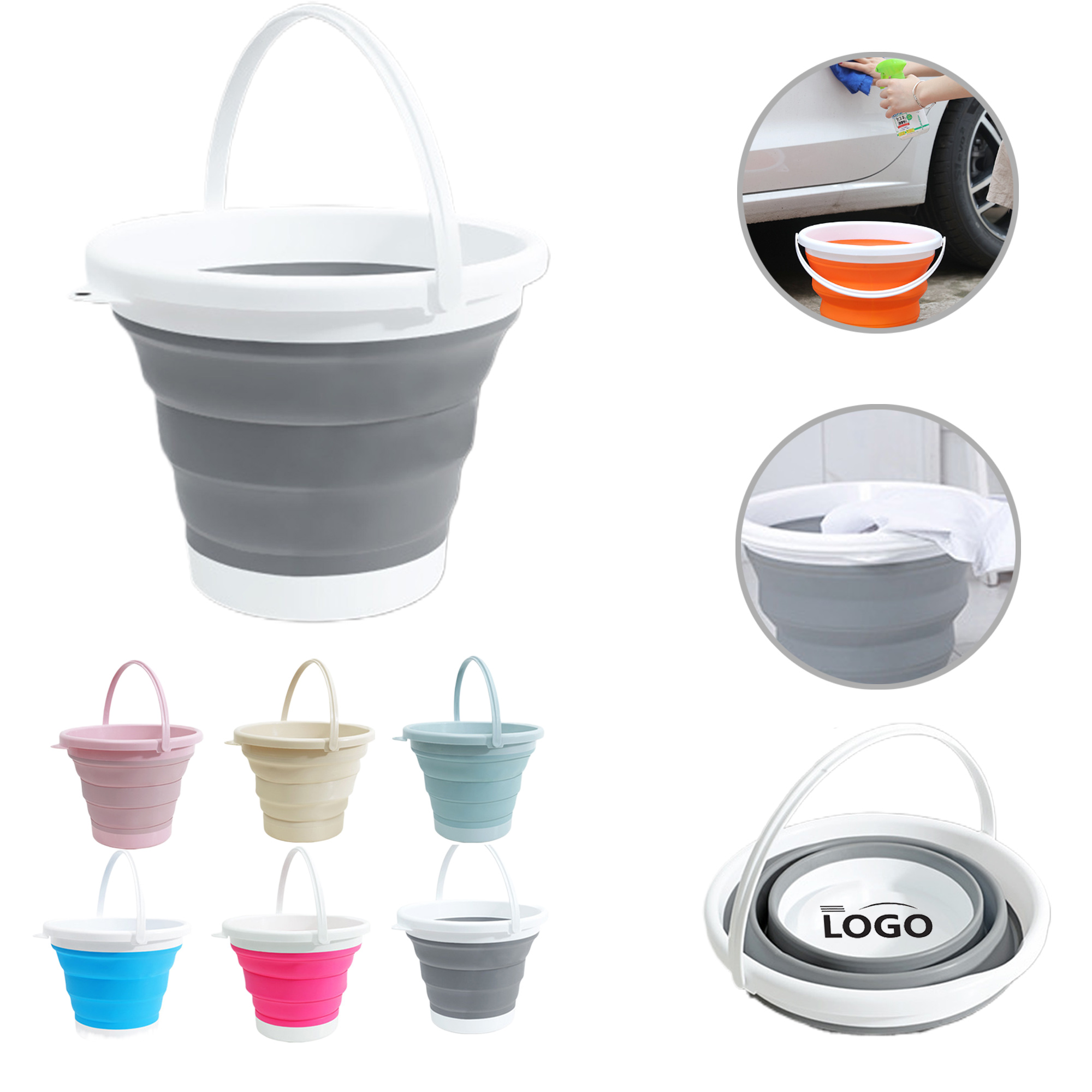 MOQ50 Collapsible Silicone Fishing Bucket 3