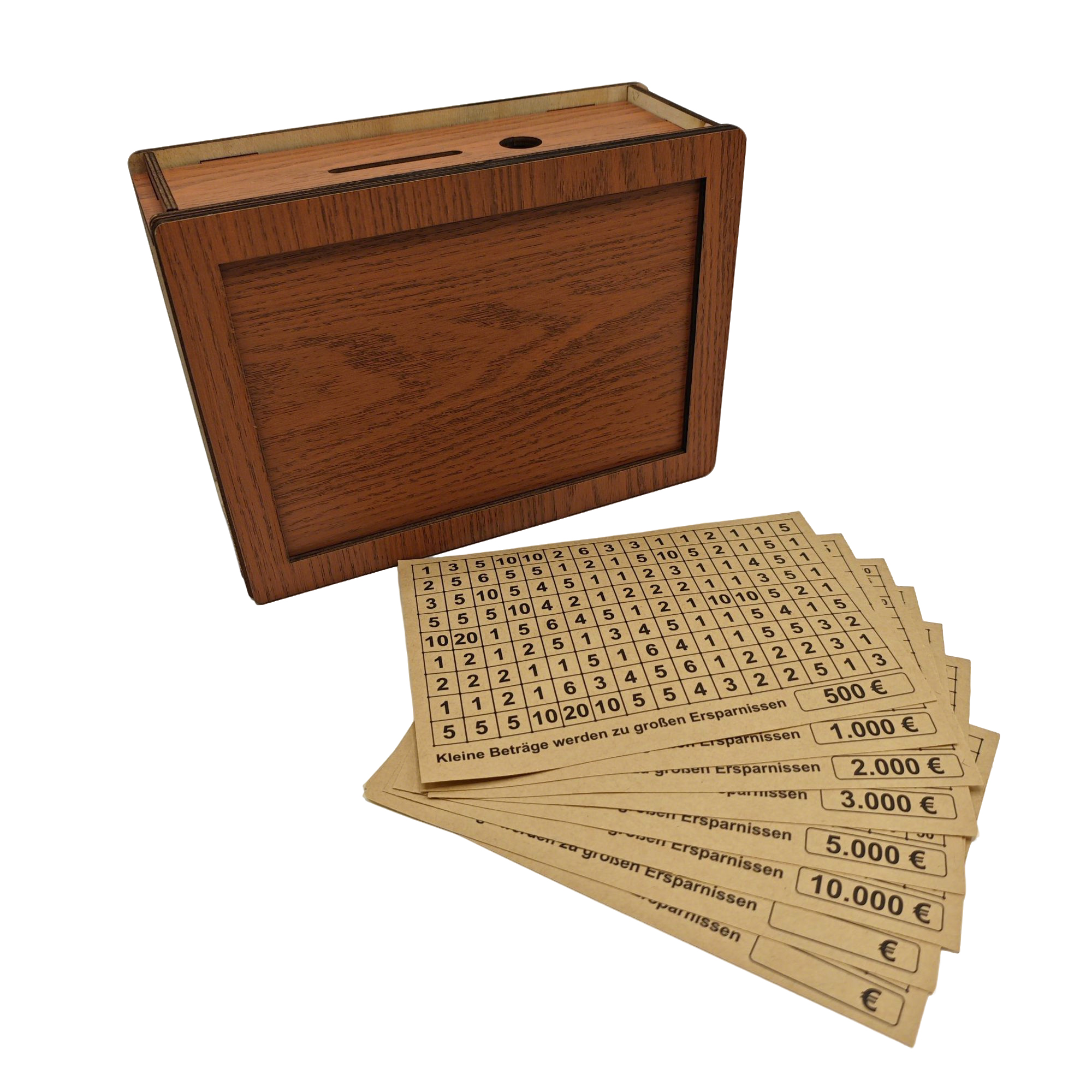 Wooden Savings Box With Tracking Grid 2