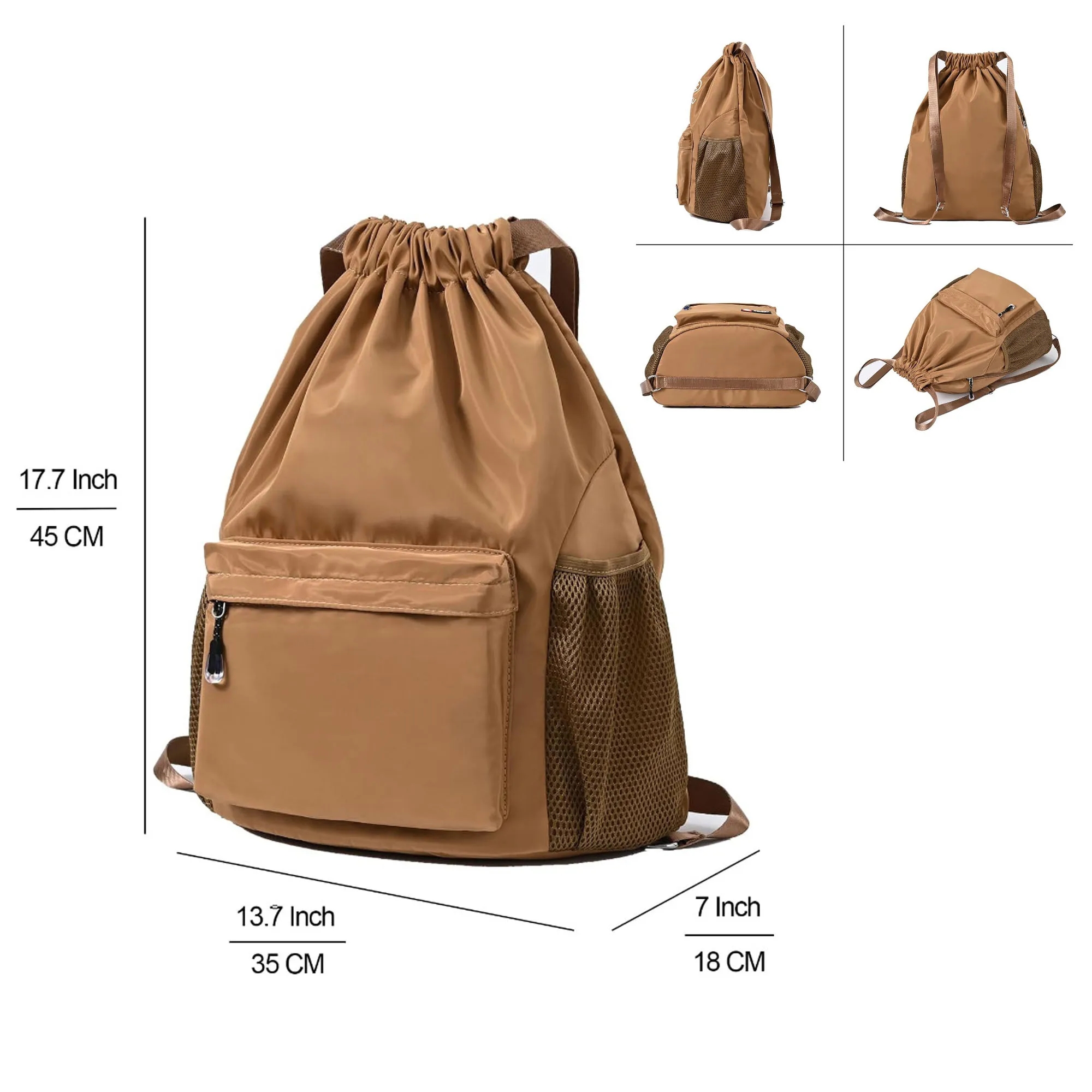 Drawstring Backpack Bag With Side Pocket 2