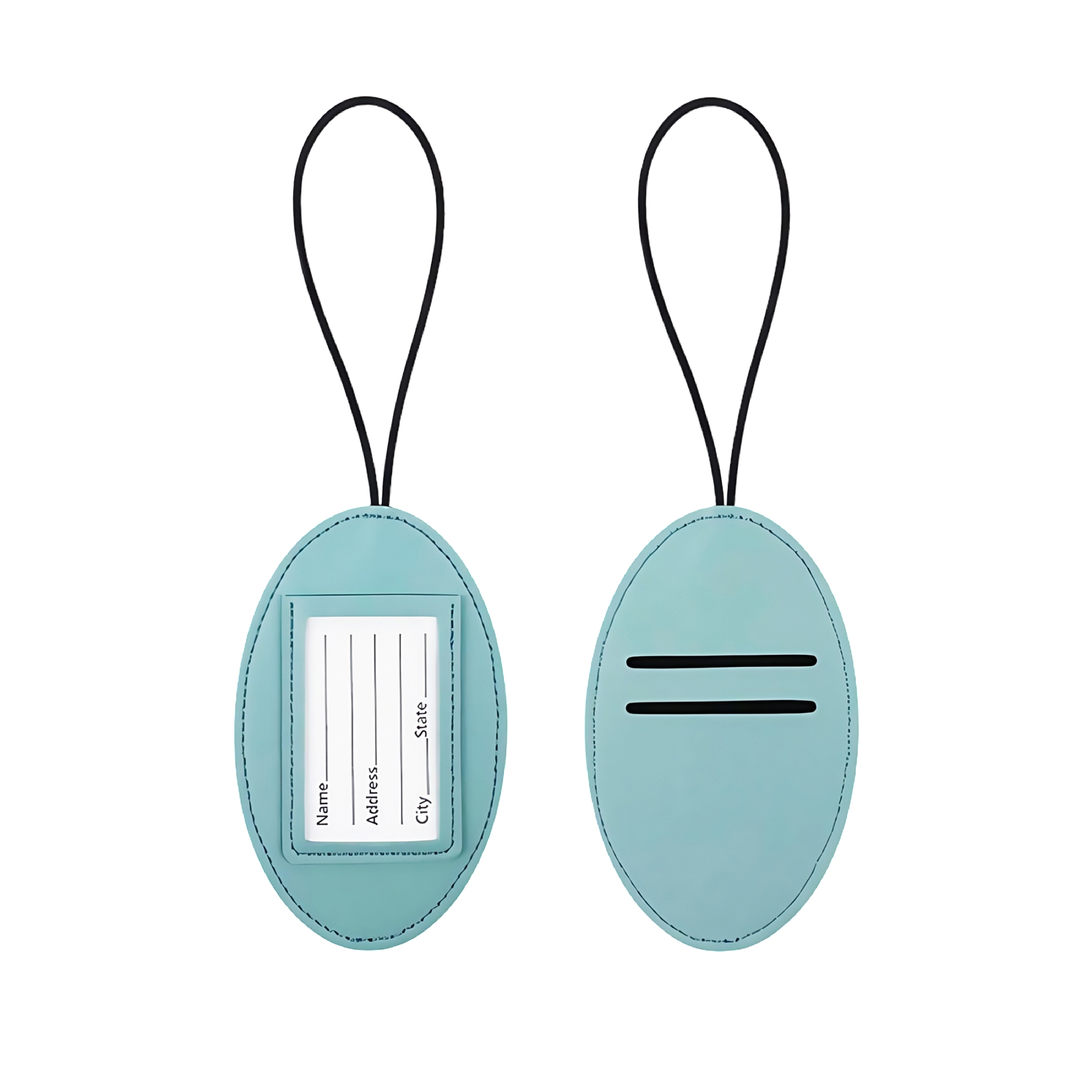 Elastic Oval Luggage Tag with PU Leather 11