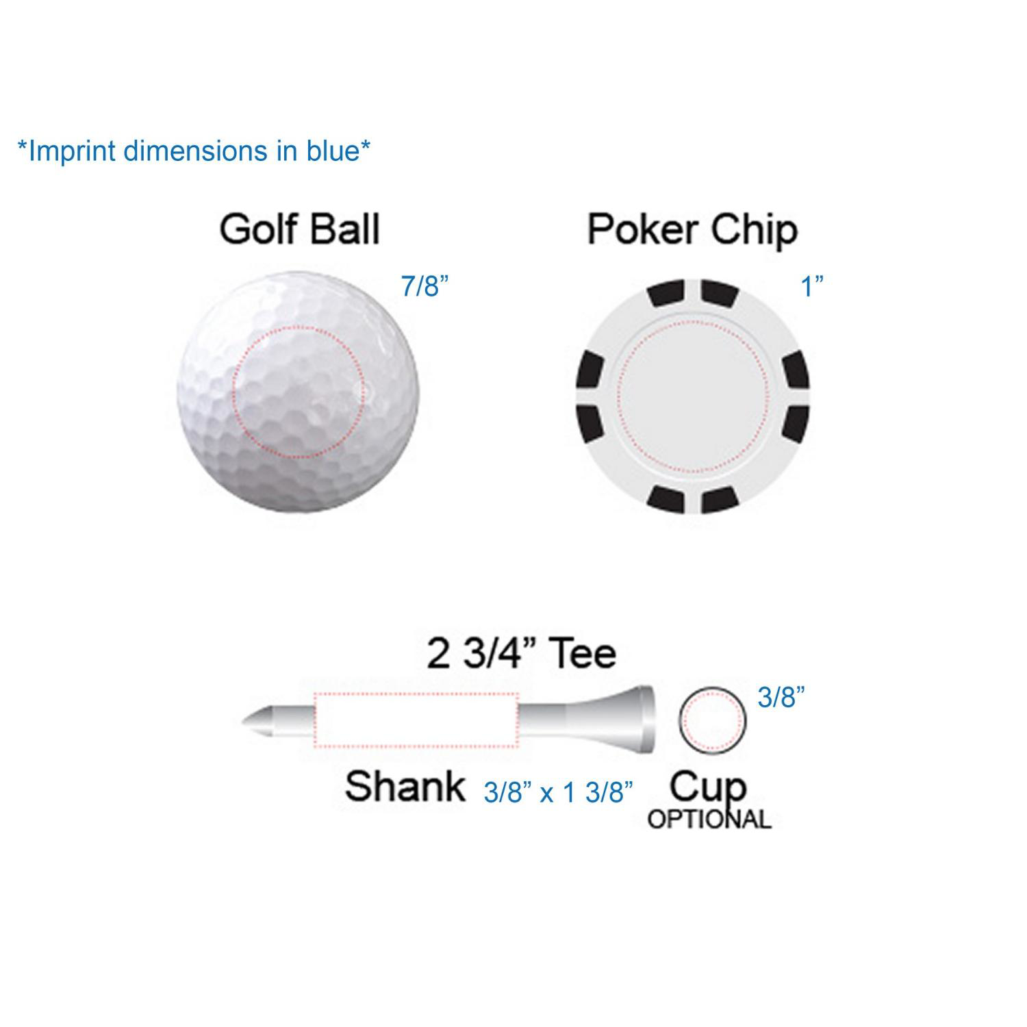 Golf Ball, Ball Marker Poker Chip & Tee Set Tube - Custom Imprint 3