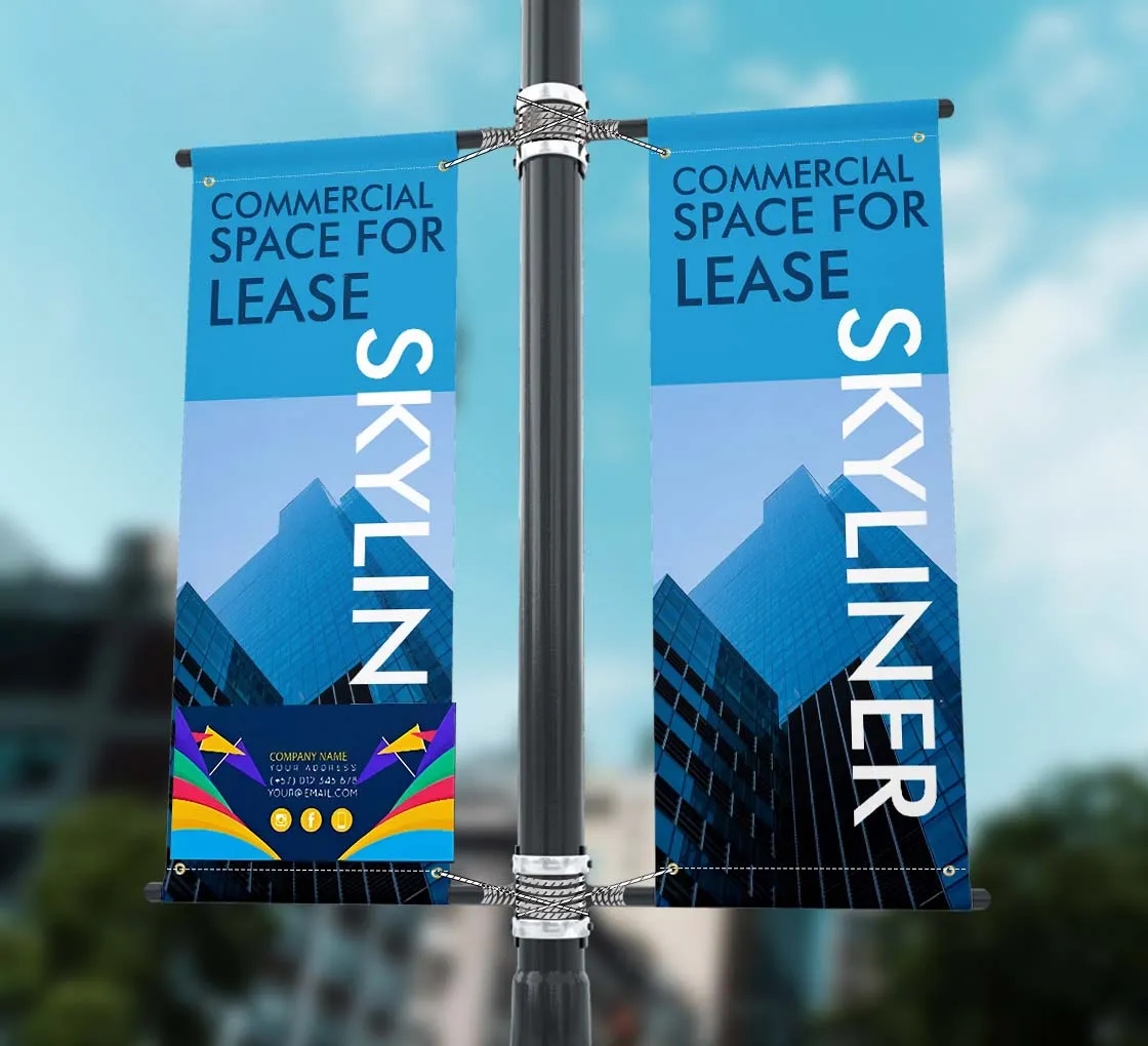 Pole Banners - (1ft x 1ft ) with Top Pole Pocket 2