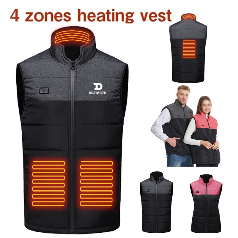 4 Areas Warming Heated Vest Electric USB Unisex 3